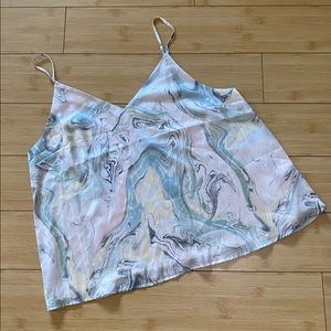 Satin Tank with button down back